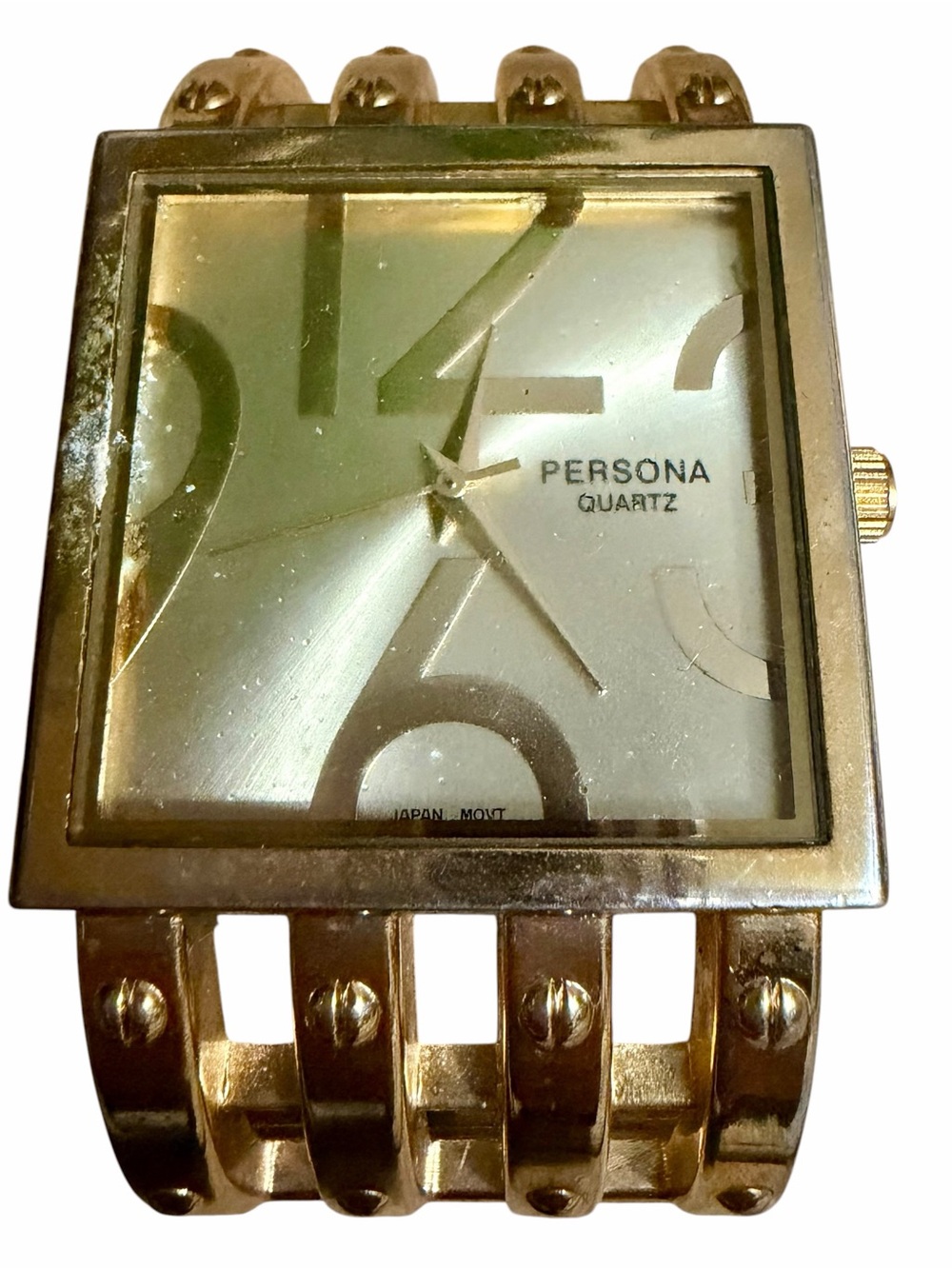 Persona Geneva Gold-Tone Cuff Watch